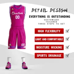 Red Classic Mesh Basketball Jersey Sets 2