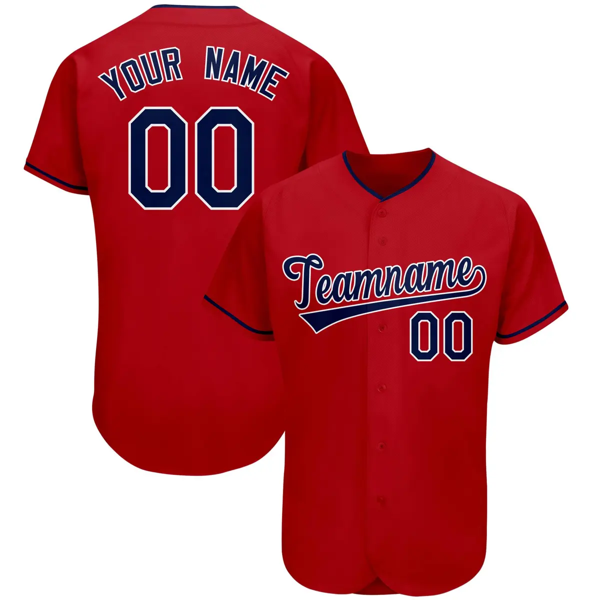 Red Classic Style Authentic Baseball Jersey