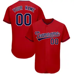 Red Classic Style Authentic Baseball Jersey 1