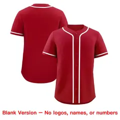 Red Classic Style Baseball Jersey Sports Uniform 8