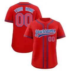 Red Classic Style Baseball Jersey Sports Uniform 1