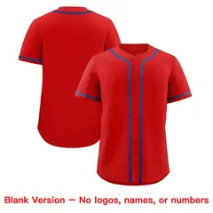Red Classic Style Baseball Jersey Sports Uniform 8
