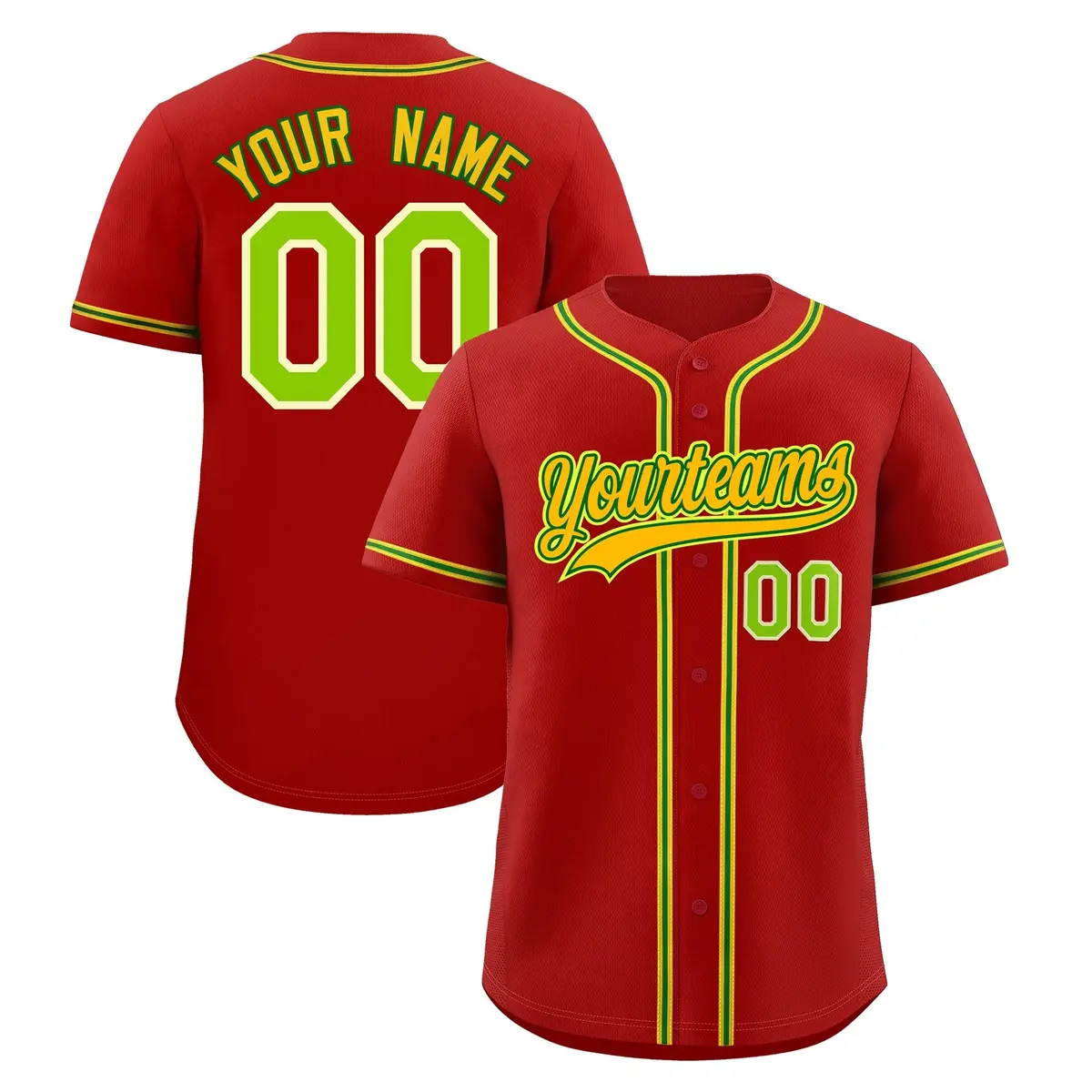 Red Classic Style Lightweight Baseball Jersey for Teams