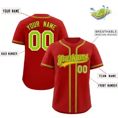 Red Classic Style Lightweight Baseball Jersey for Teams 2