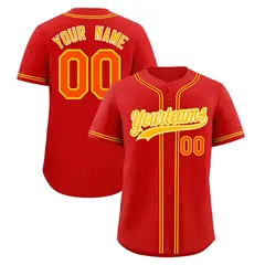 Red Classic Style Lightweight Baseball Jersey for Teams 1