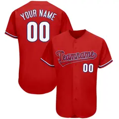 Red Classic Team Style Authentic Baseball Jersey 1