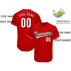 Red Classic Team Style Authentic Baseball Jersey 2