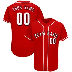Red Classic Team Style Authentic Baseball Jersey 1