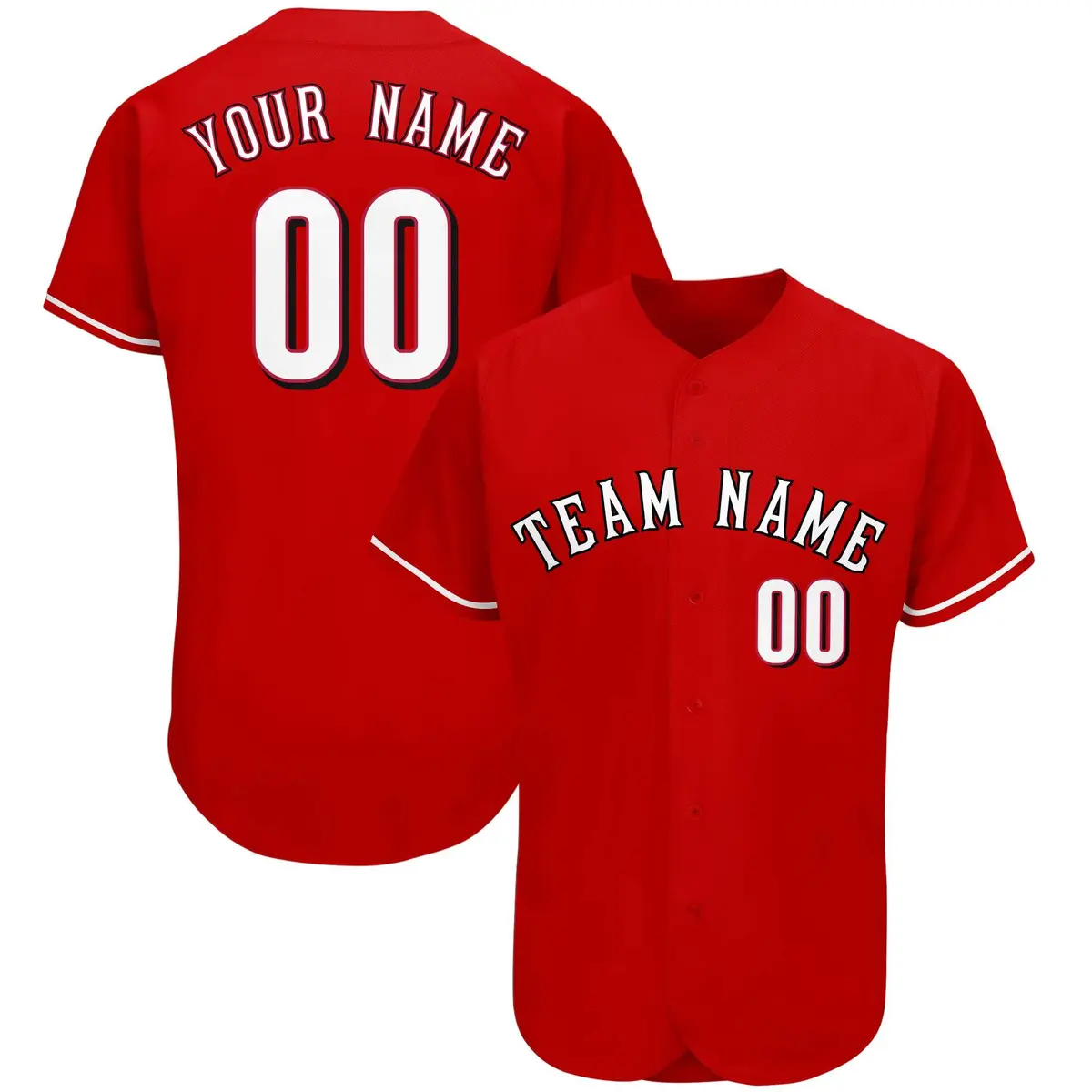 Red Classic Team Style Authentic Baseball Jersey