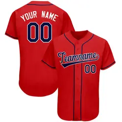 Red Classic Team Style Authentic Baseball Jersey 1