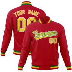 Red Classic Varsity Full-Snap Letterman Baseball Jacket 1