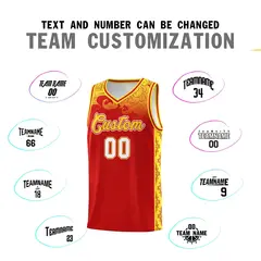 Red Cloud Pattern Sports Uniform Basketball Jersey Set 4