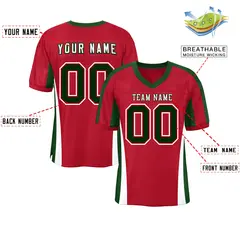 Red Color Block Mesh Authentic Football Jersey 2