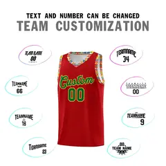 Red Colorfulflower Mexican Colors Graffiti Basketball Jersey 3