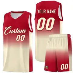 Red Cream Gradient Sports Uniform Basketball Jersey 1