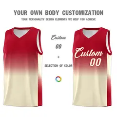 Red Cream Gradient Sports Uniform Basketball Jersey 3