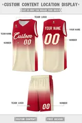 Red Cream Gradient Sports Uniform Basketball Jersey 5