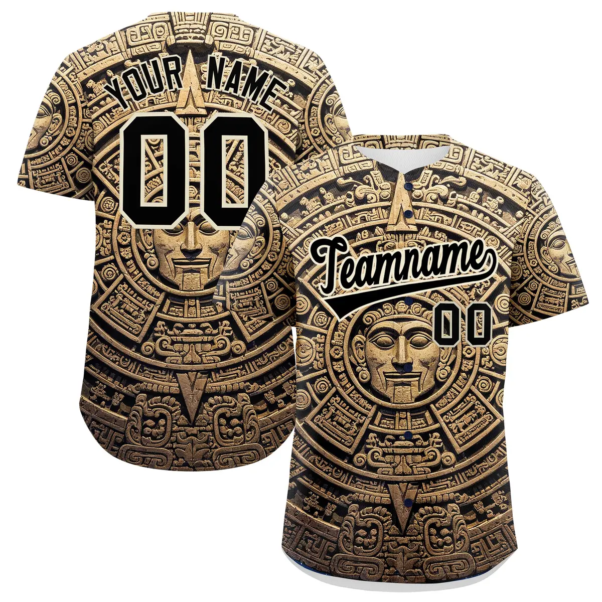 Red Cream Graffiti Mexican Style Baseball Jersey