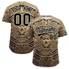Red Cream Graffiti Mexican Style Baseball Jersey 1