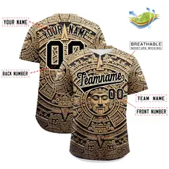 Red Cream Graffiti Mexican Style Baseball Jersey 3