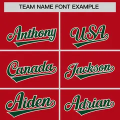 Red Cream-Green Three Stripes Raglan Varsity Letterman Jacket Hoodie 5