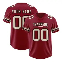 Red Cream Retro Sleeve Line Authentic Football Jersey