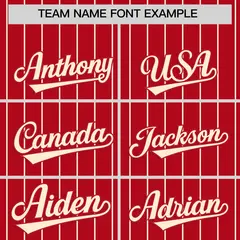 Red Cream Stripe Raglan Sleeves Fashion Baseball Jersey 3