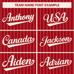 Red Cream Stripe Varsity Bomber Jacket with Raglan Sleeves 5