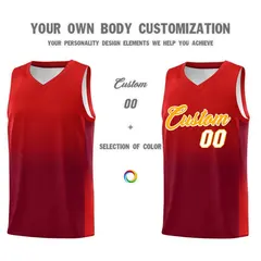 Red Crimson Gradient Basketball Jersey Sports Uniform 3