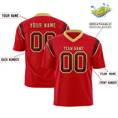 Red Crimson Shoulder Cut Two-Tone Flag Football Jersey 2