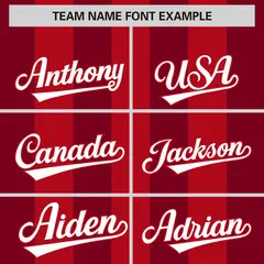 Red Crimson Thick Stripe Authentic Baseball Jersey 3