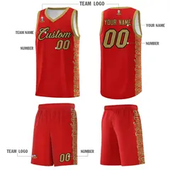 Red Desert Yellow Indians Pattern Basketball Uniform Jersey 5