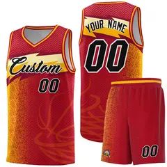 Red Dot Scatter Graffiti Pattern Basketball Jersey