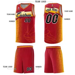 Red Dot Scatter Graffiti Pattern Basketball Jersey 2