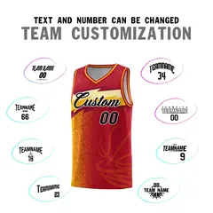 Red Dot Scatter Graffiti Pattern Basketball Jersey 3