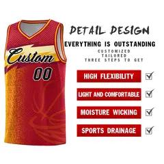 Red Dot Scatter Graffiti Pattern Basketball Jersey 4