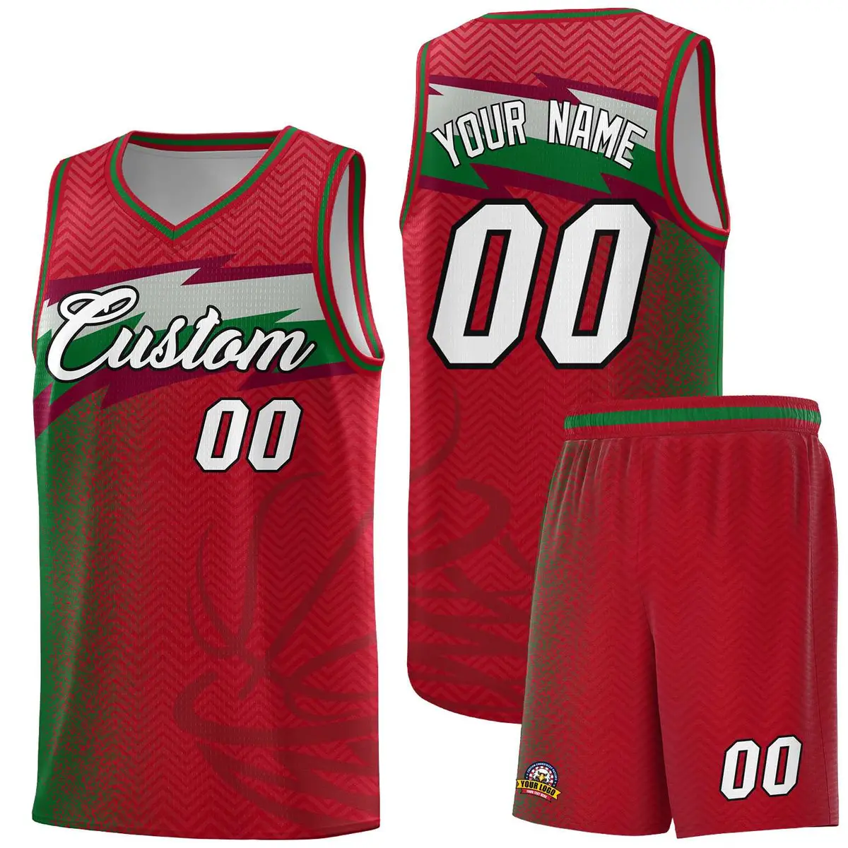 Red Dot Scatter Graffiti Pattern Basketball Jersey