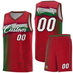 Red Dot Scatter Graffiti Pattern Basketball Jersey