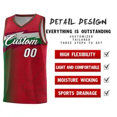 Red Dot Scatter Graffiti Pattern Basketball Jersey 4