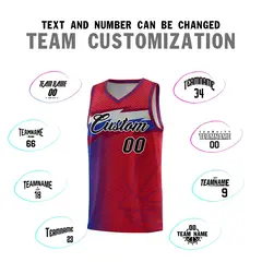 Red Dot Scatter Graffiti Pattern Basketball Jersey 3