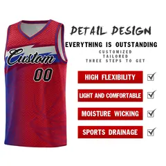 Red Dot Scatter Graffiti Pattern Basketball Jersey 4