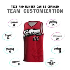Red Dot Scatter Graffiti Pattern Basketball Jersey 3