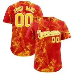 Red Fumes Graffiti Pattern Authentic Baseball Jersey 1