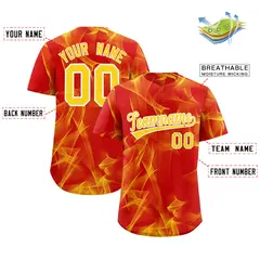 Red Fumes Graffiti Pattern Authentic Baseball Jersey 2