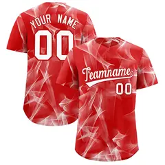 Red Fumes Graffiti Pattern Authentic Baseball Jersey 1
