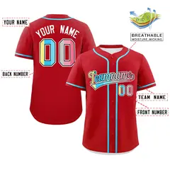 Red Genderflux Pride Month Classic Authentic Baseball Jersey 2