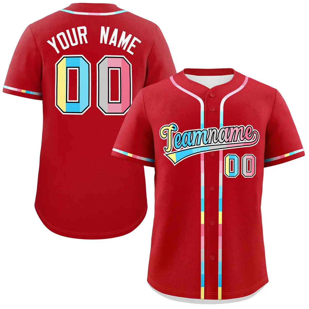 Red Genderflux Pride Month Classic Authentic Baseball Jersey