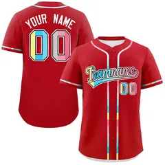 Red Genderflux Pride Month Classic Authentic Baseball Jersey 1