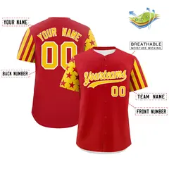 Red Gold American Flag Raglan Baseball Jersey 2