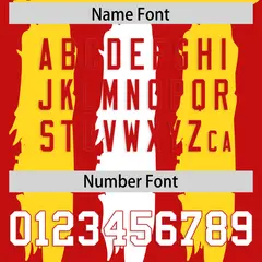 Red Gold and White Graffiti Flag Football Jersey 4